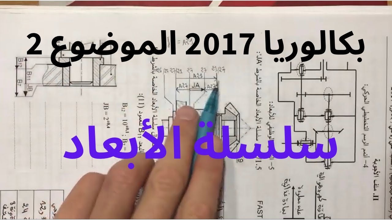 بكالوريا 2017 الموضوع 2 (3. سلسلة الأبعاد)