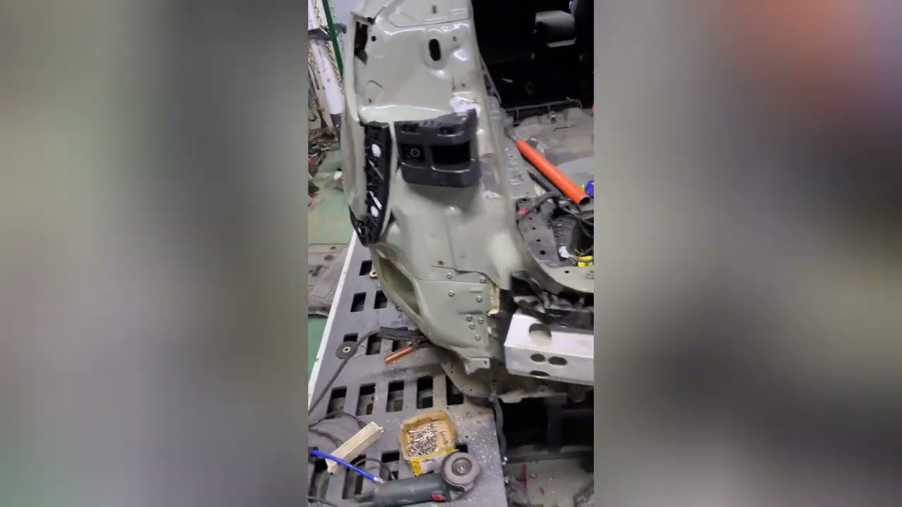 Tesla model Y rear end collision repair