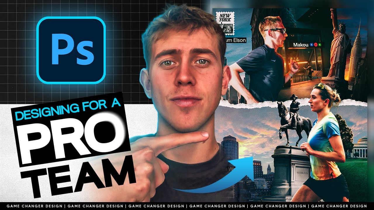 Creating a sports poster for a PRO TEAM! 🤯 Photoshop Deep-dive