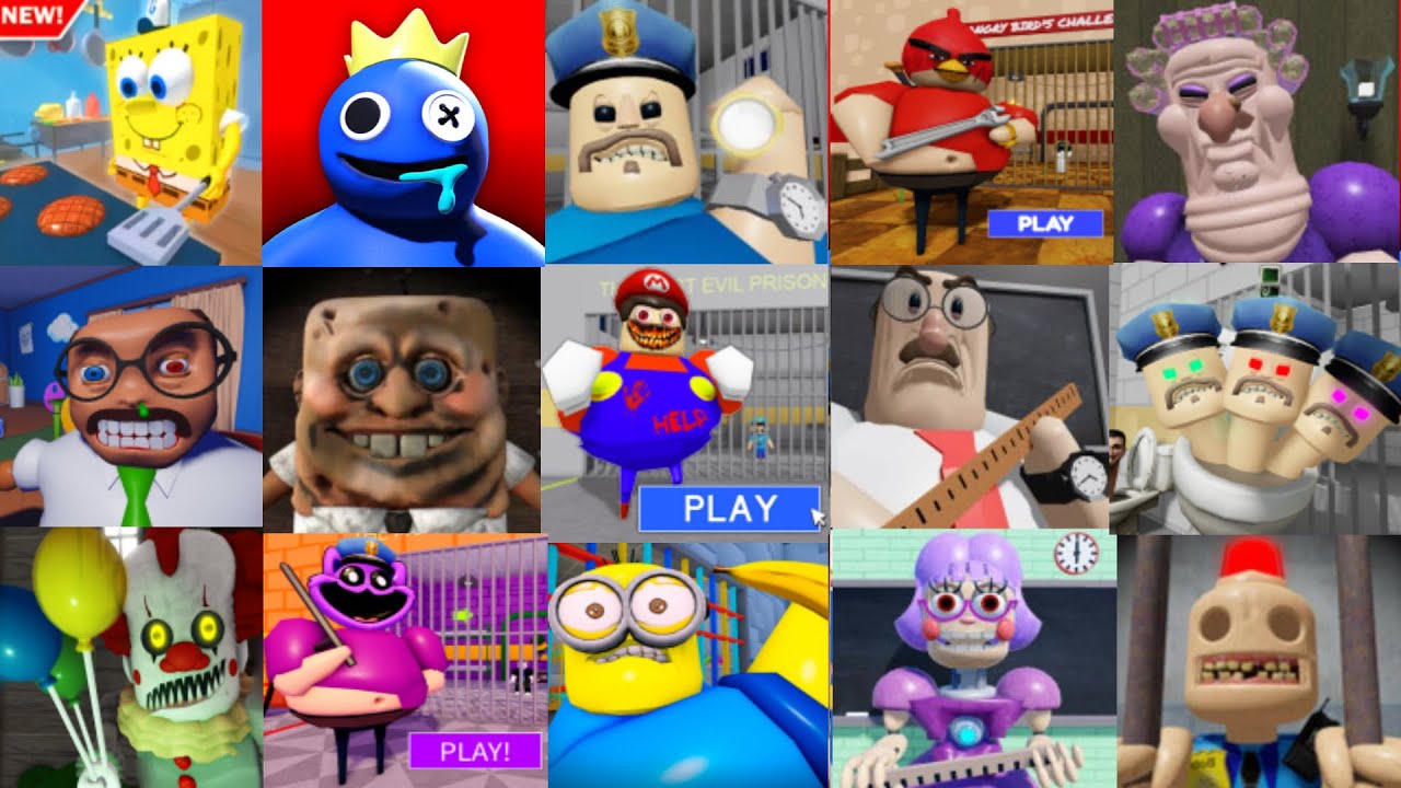 SPEED Run in 27 Scary Obby from Escape Spongeboy, Barry Prison, School Breakout, Skibidi Toilet