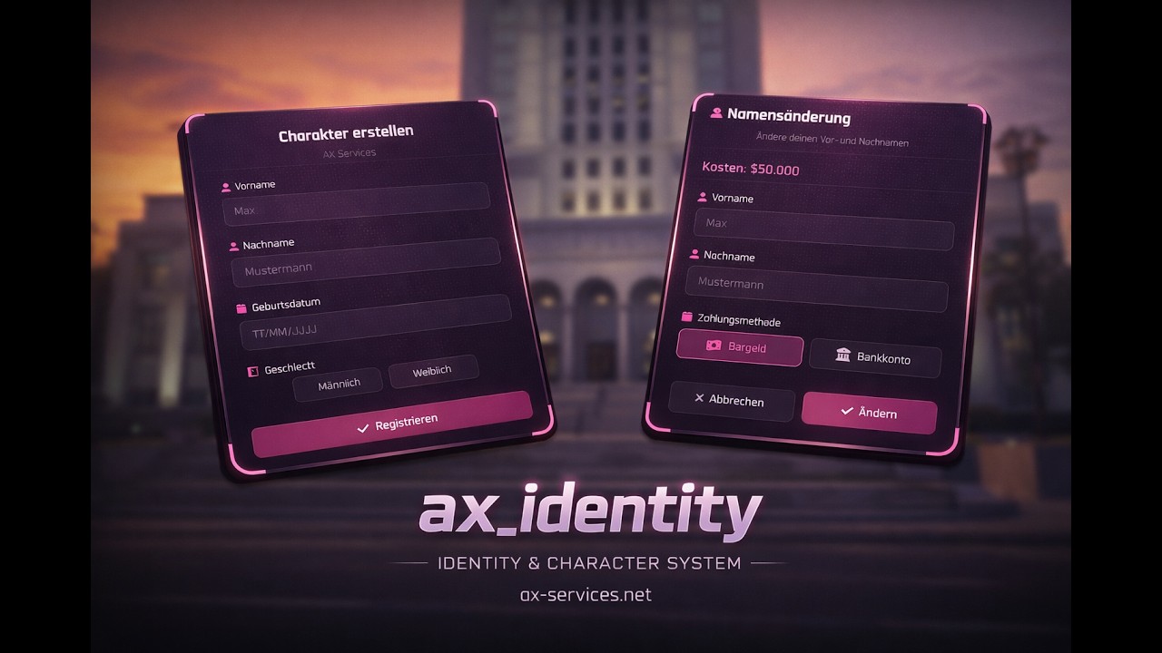 FiveM ax_identity | Character creation / Namechnage | ax-services.net