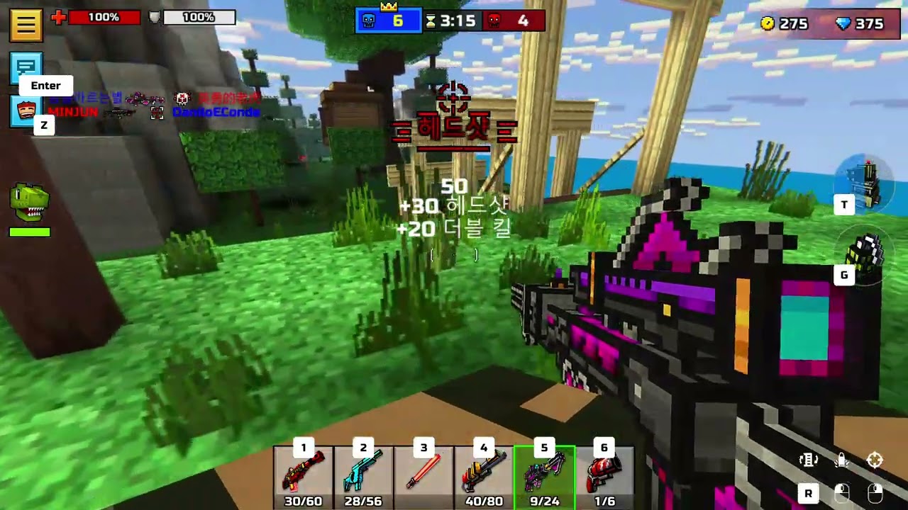 Pixel Gun 3D 새로 얻은 무기 써보기