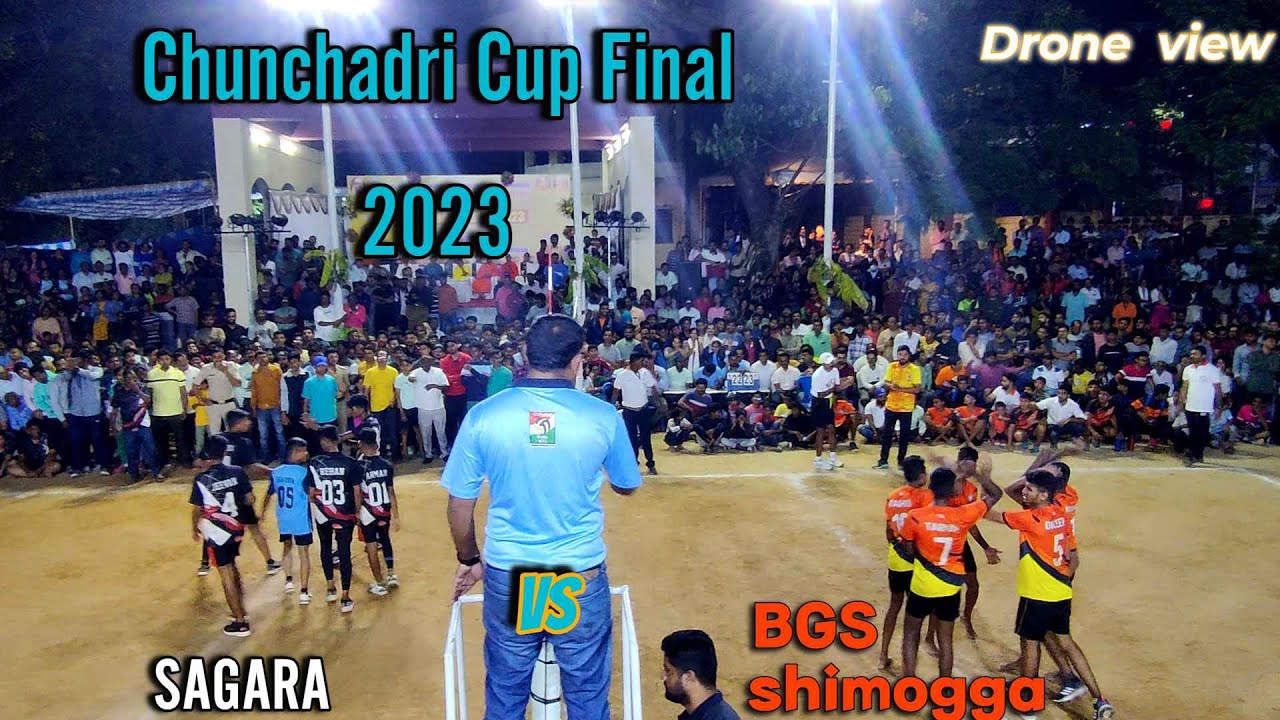 Chunchadri Cup 2023 Final Match (4K 60fps) Drone view Live #sagara vs BGS Sharavathi nagar #shimoga