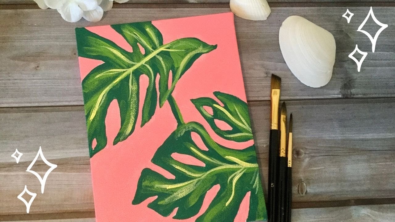 How to Paint Monstera Leaves | Acrylic Painting Tutorial