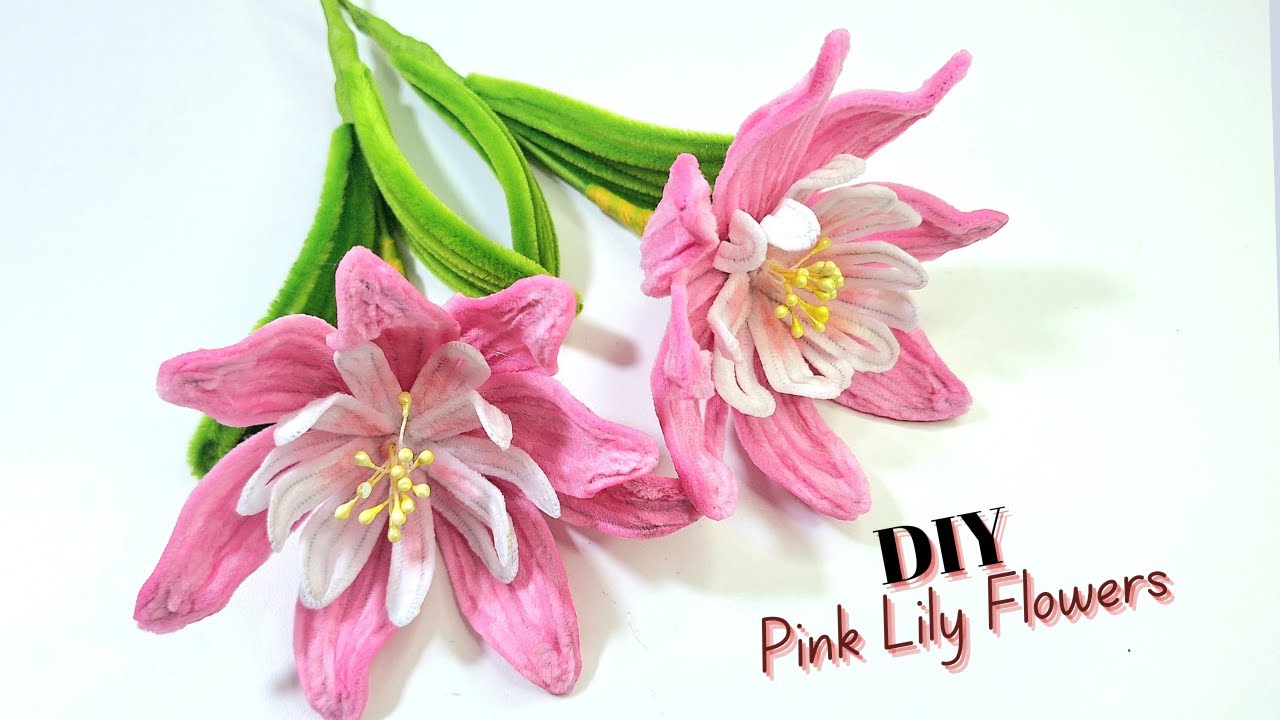 How to Make DIY Pink Lily Pipe Cleaner Flowers