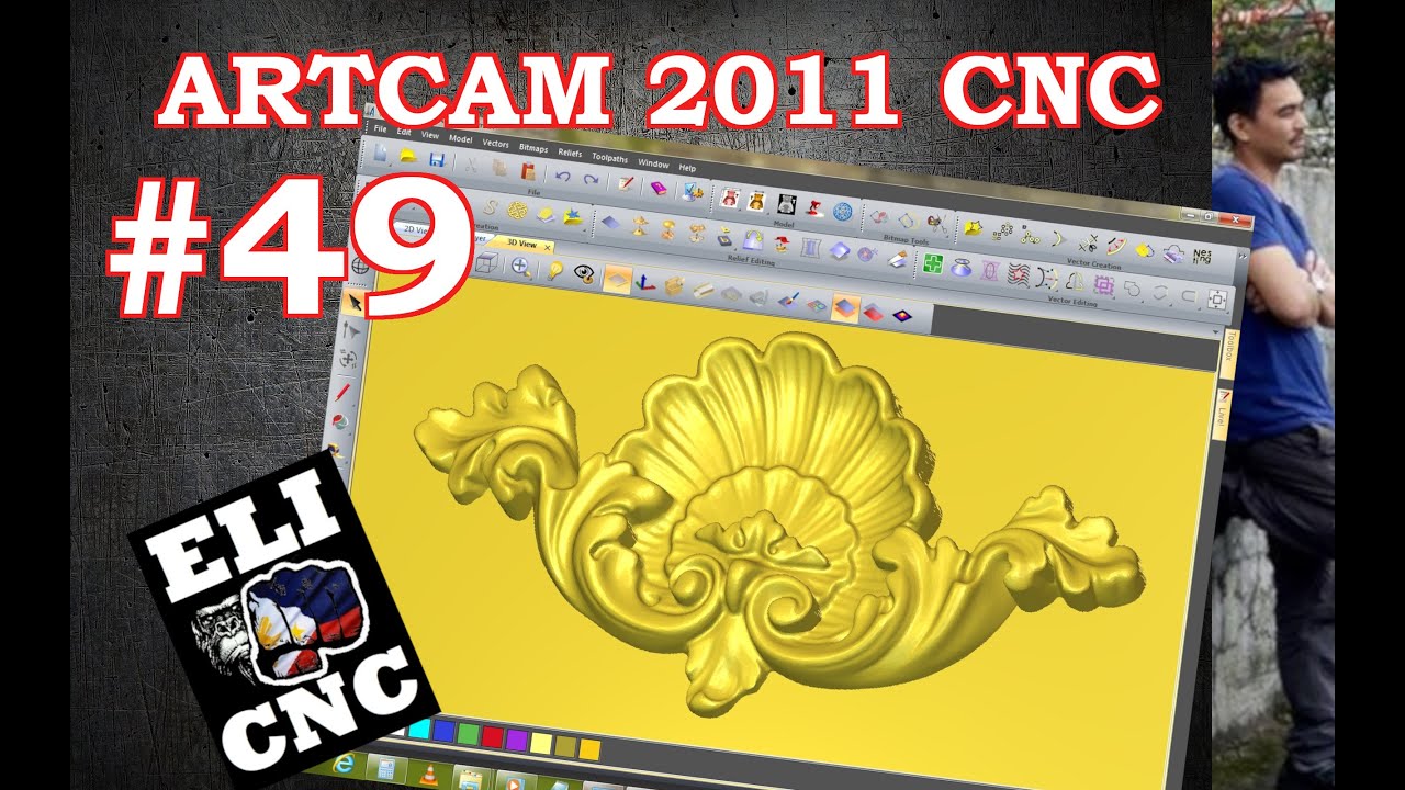 ARTCAM 2011 CNC VID 049 // 3d cnc relief design shell type // ELI CNC XYZ 3D
