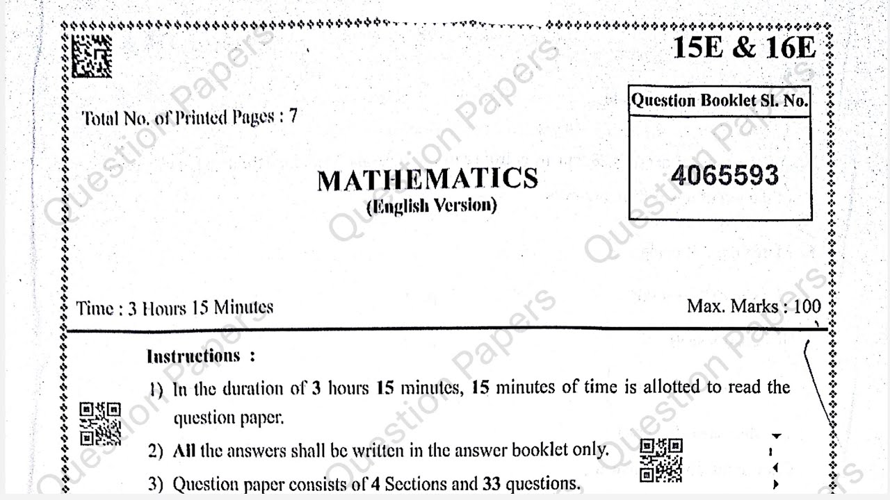 AP 10th class Maths Paper 2025 March SSC exams Andhra 10th class Mathematics