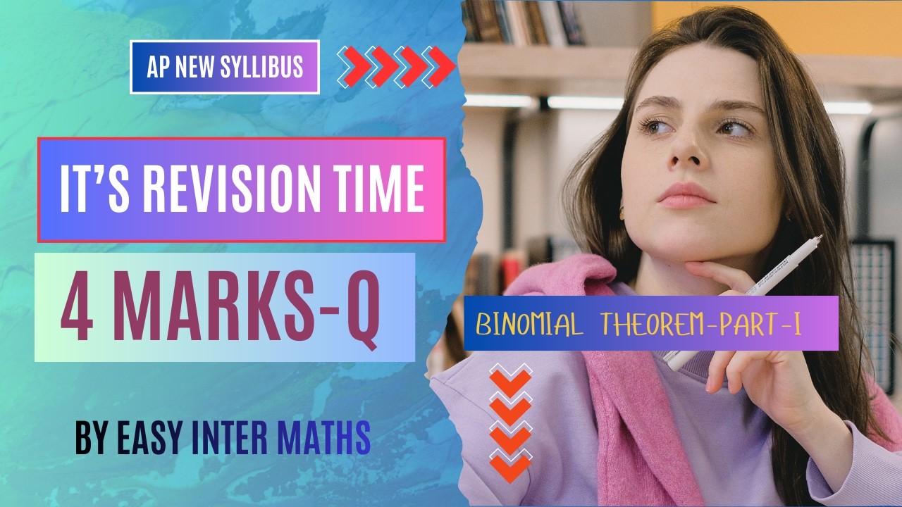 4-Marks Questions from Binomial Theorem- part-I ,1st Year Inter Maths  @EasyInterMaths