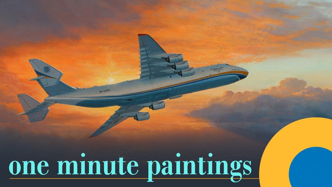1 Minute Painting. Antonov AN-225 over Kyiv