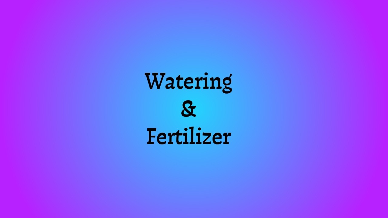 Watering & Fertilizer Part 1