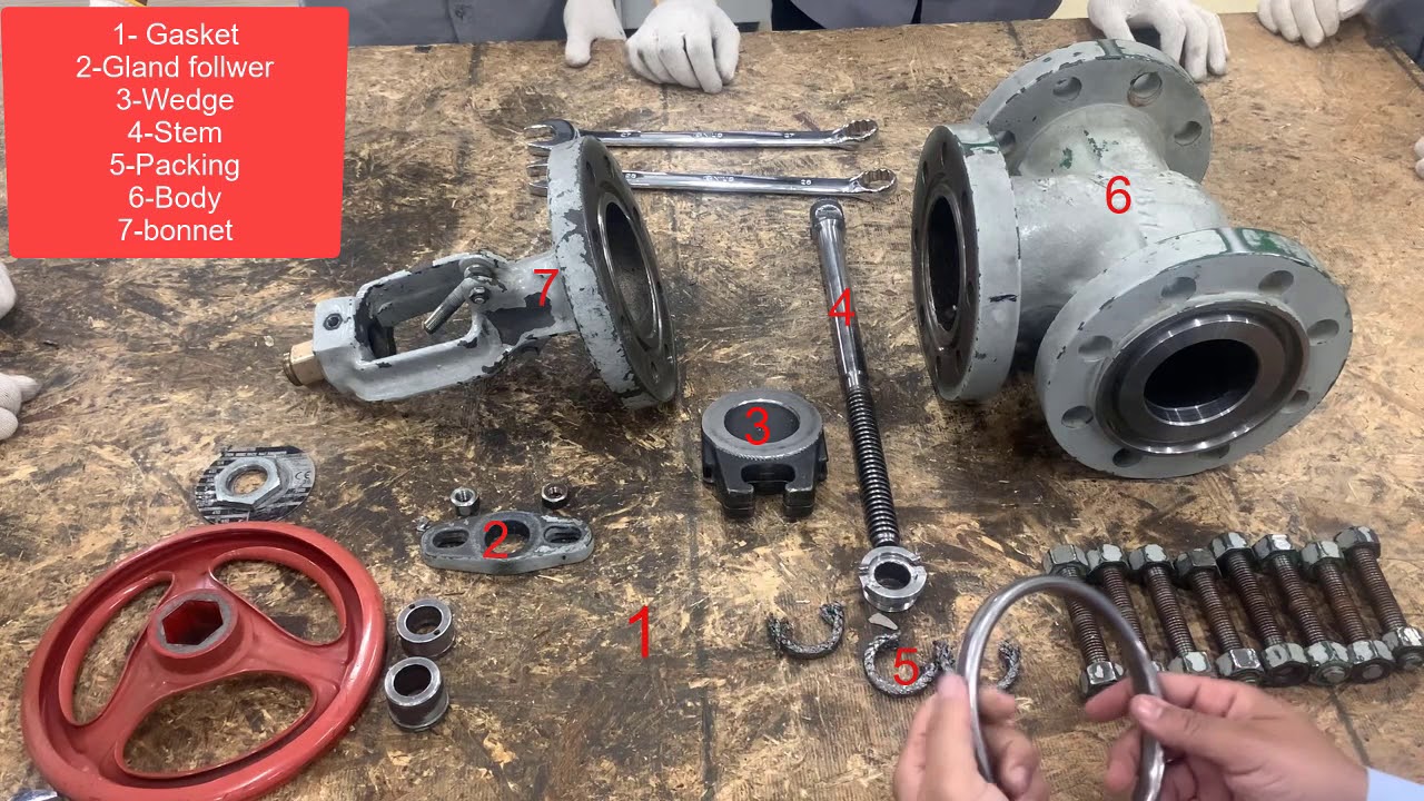 gate valve فك و تركيب صمام و التعرف على موانع التسرب