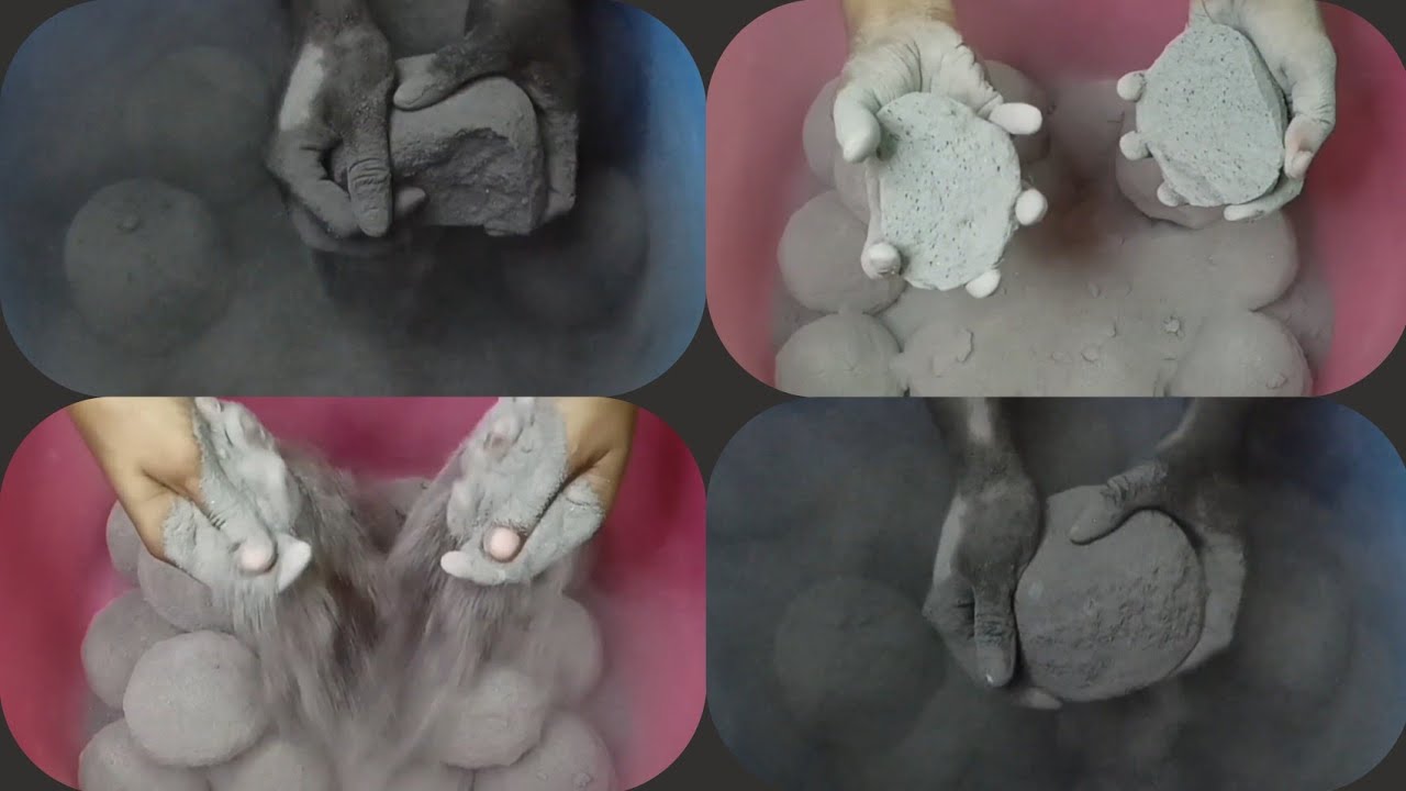 Smokey Crispy Pure Charcoal+Dusty Crispy Pure Sand Dry Crumbling & Powder Play ASMR (ov)