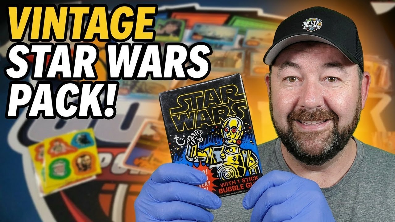 Распаковка пачки карточек Star Wars Series 1 1 1977 года стоимостью 500 долларов на выставке колл...