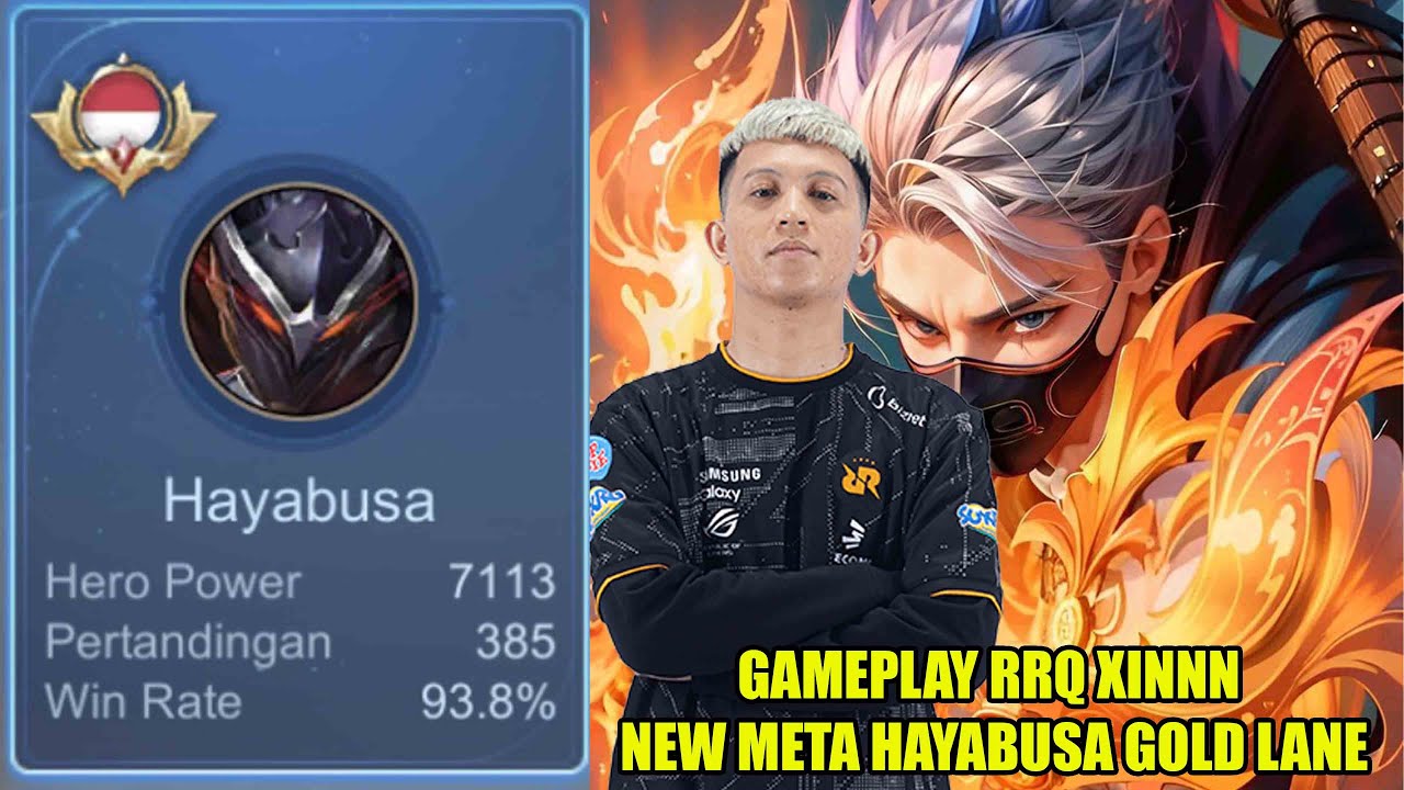 Rrq xinnn bikin meta terbaru hayabusa gold lane lawan 5 top global di rank mitik ribuan