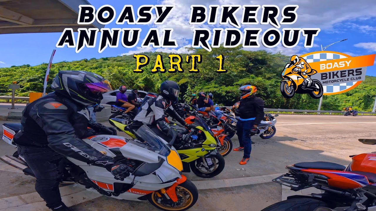 BOASY BIKERS ANNUAL RIDEOUT - PART 1 25 Bikes takeover the highway in Jamaica  Triple R vs Meich BMW