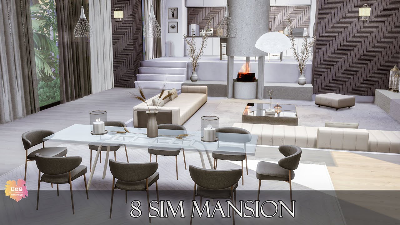 8 SIM MANSION | The Sims 4 CC Speed Build | DOWNLOAD LINK (TRAY+CC+LINKS)