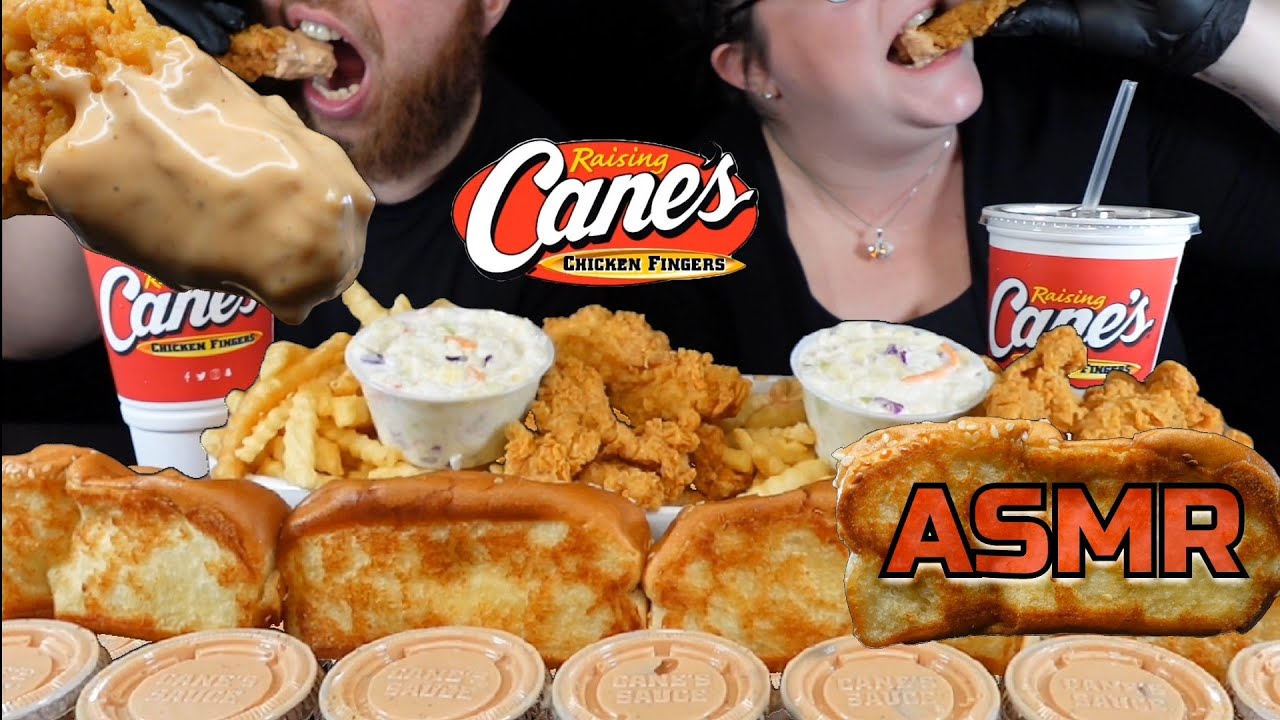 ASMR EATING RAISING CANE'S MUKBANG!