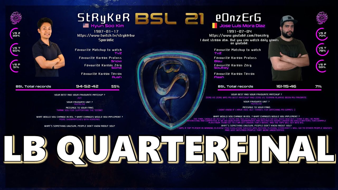 🔴BSL21 LB Quarter Finals - StRyKeR vs eOnzErG