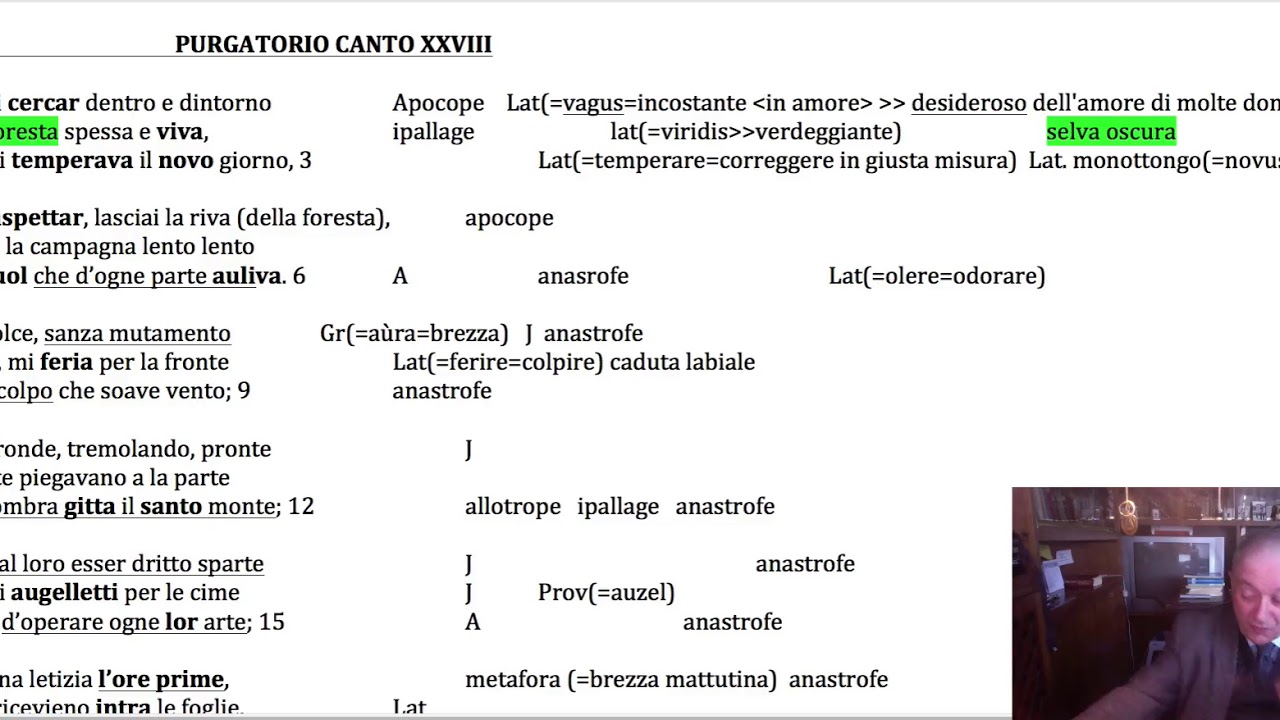 Divina Commedia: Purgatorio XXVIII