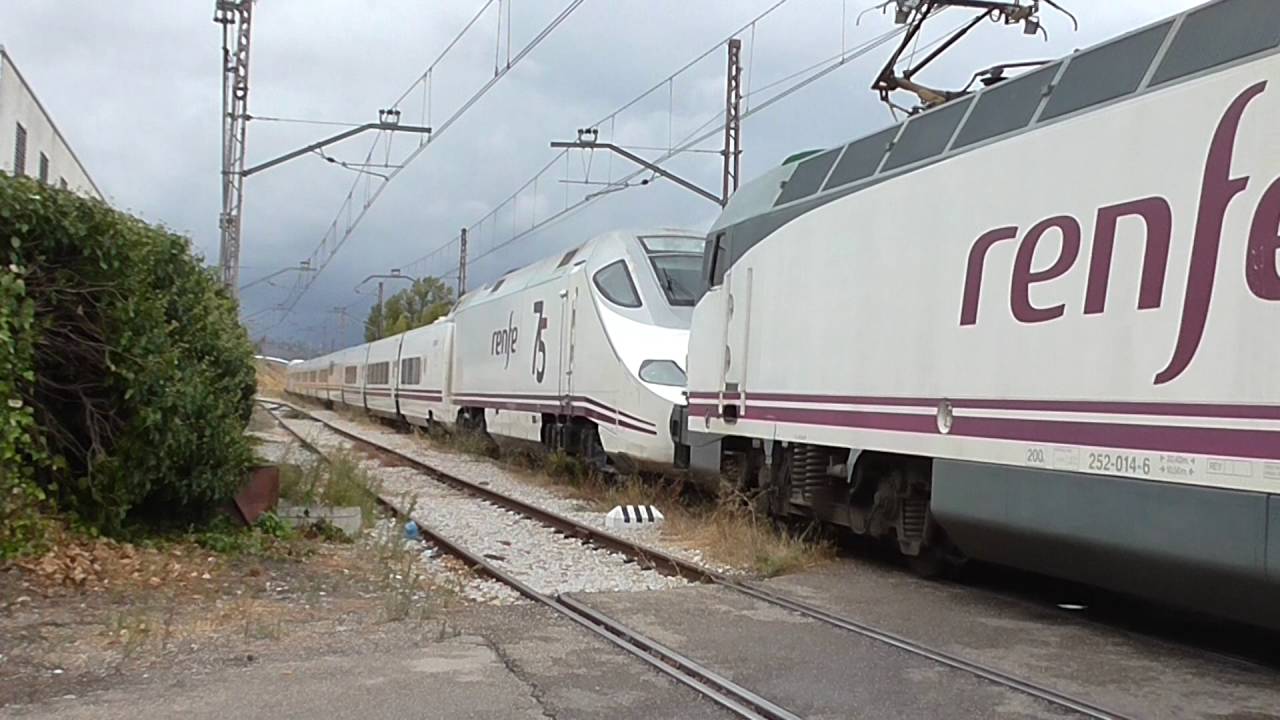 Renfe Viajeros - 252.014 + Rama 43 de Alvia 130 en el paso a nivel de Las Matas