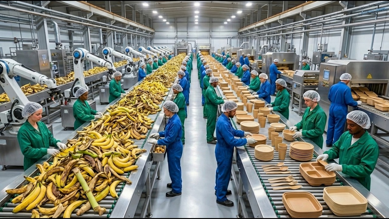 From Banana Waste to Biodegradable Plastic: Inside a Bioplastic Production Factory