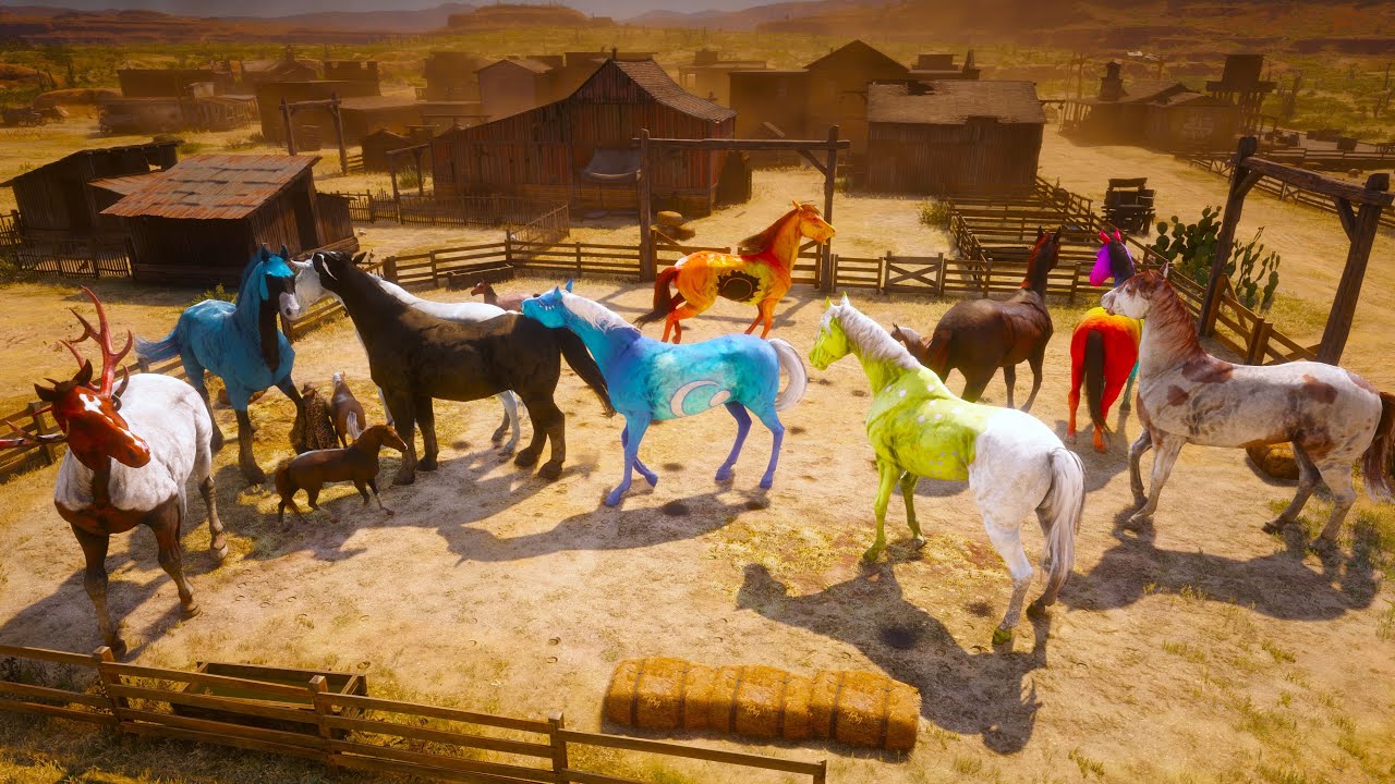 Arthur Morgan's Horse Taming Job | Arthur Morgan's Epic Rainbow Horses Taming Adventure in Armadillo