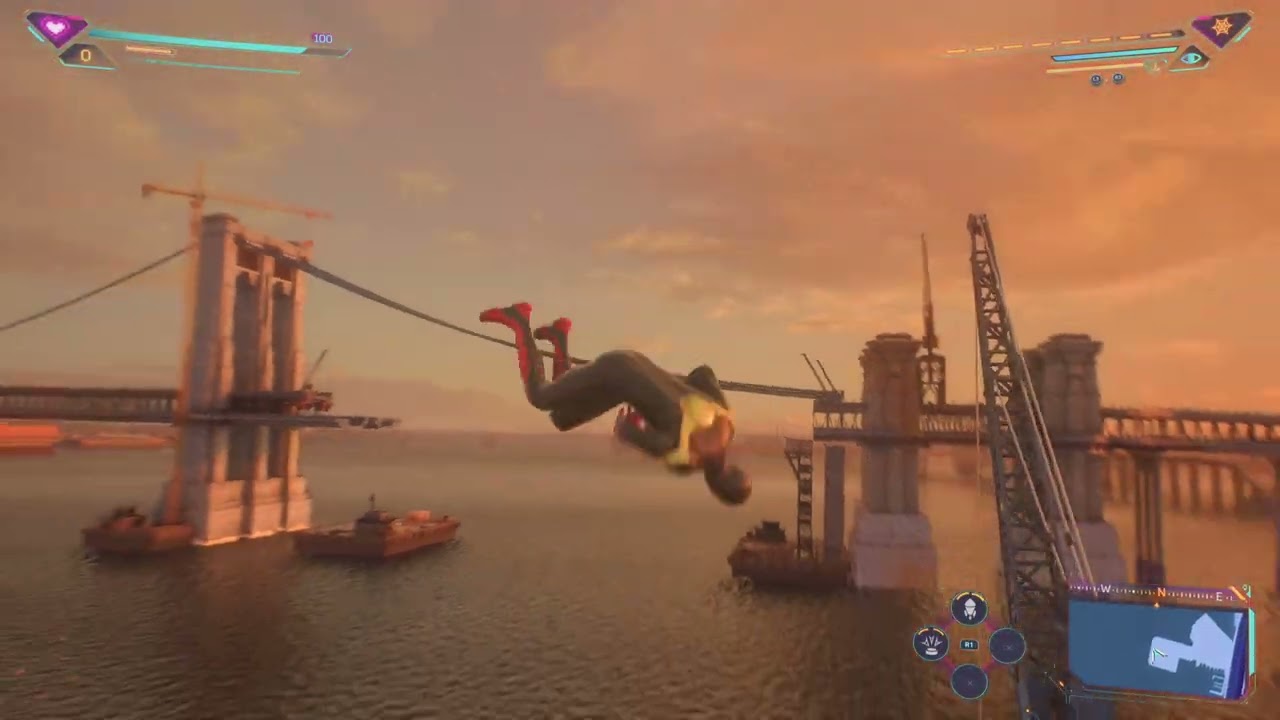 Spiderman 2 chasing a drone to get data
