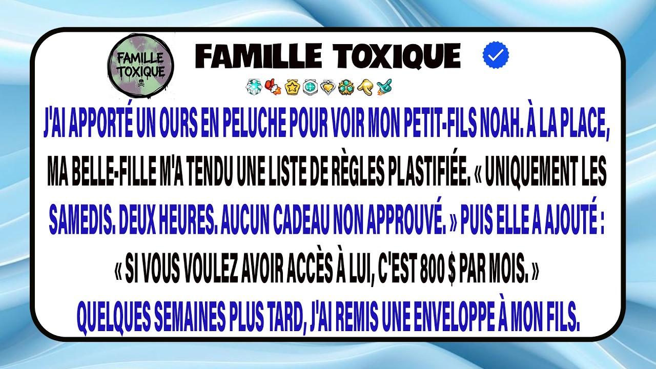 Ma Belle-fille M’impose Des Règles Pour Voir Mon Petit-fils, Alors Je Donne Une Enveloppe À Mon Fils
