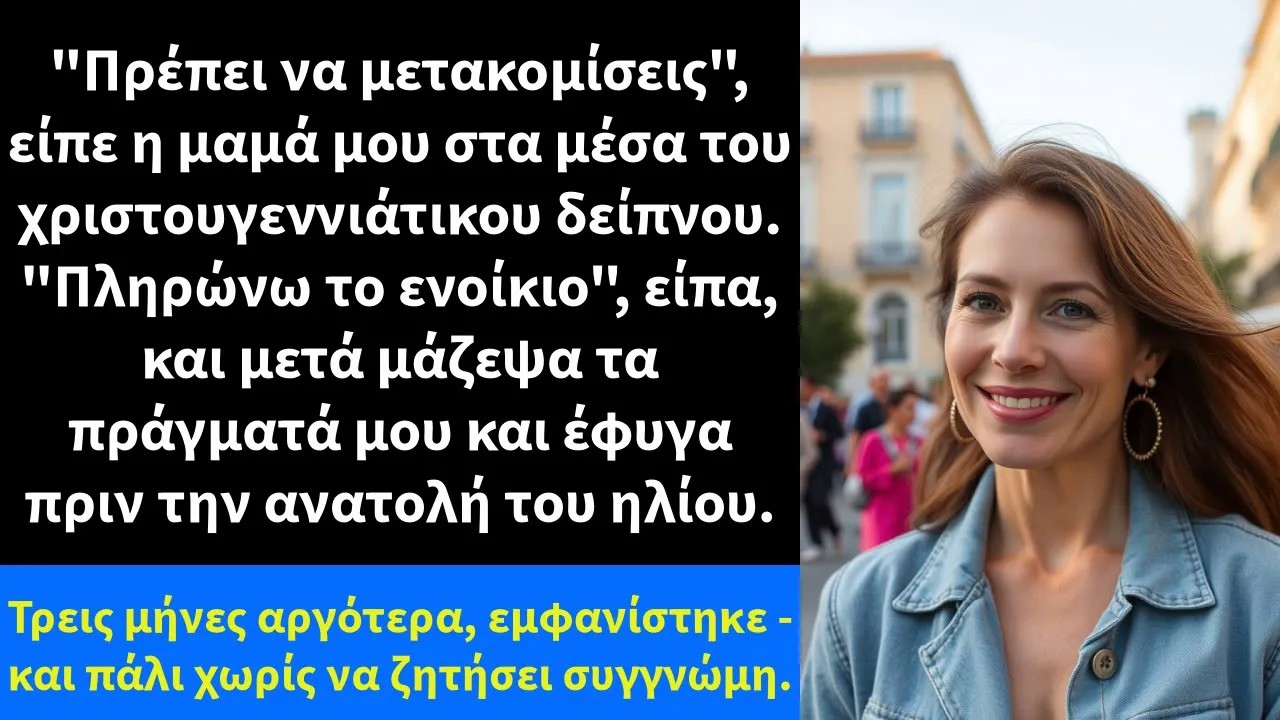 Πρέπει να μετακομίσεις, είπε η μαμά μου στα μέσα του χριστουγεννιάτικου δείπνου