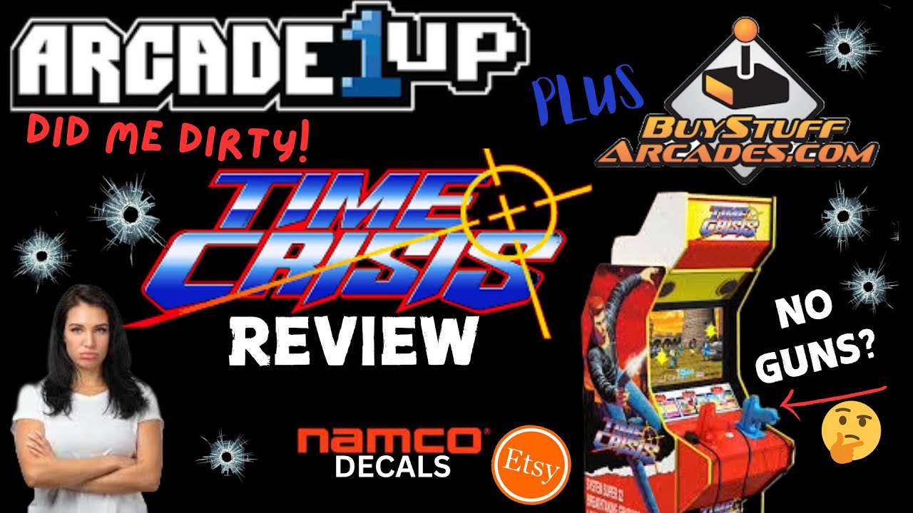Arcade 1Up Time Crisis Review & BuyStuff Arcades Riser / Coin Door and Namco Decal Mod #arcade1up