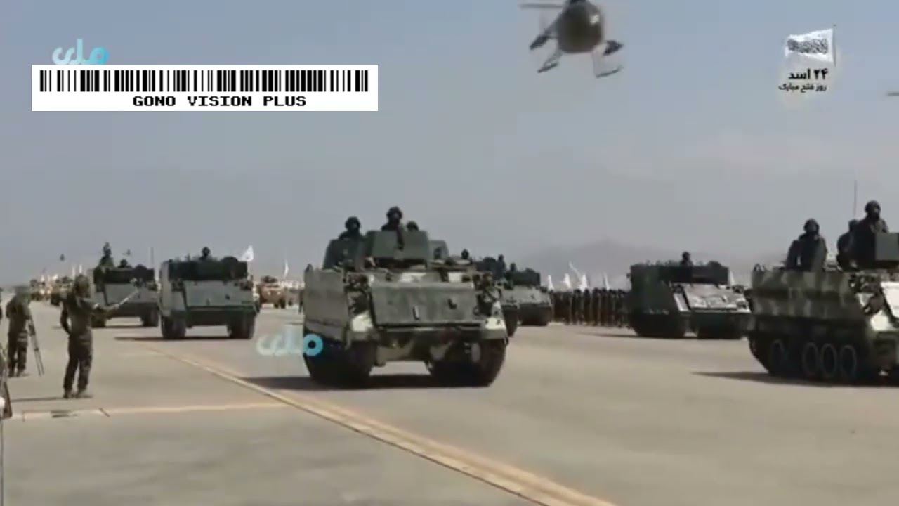 The Taliban held a large military parade at Bagram Military Base