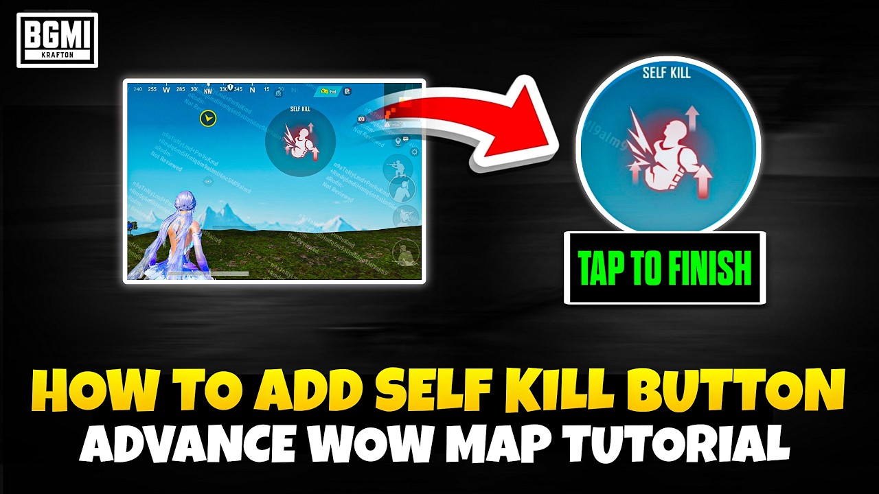 How to add SELF KILL BUTTON in WOW Map | WOW Parkour Map one click ELIMINATE Button settings in BGMI
