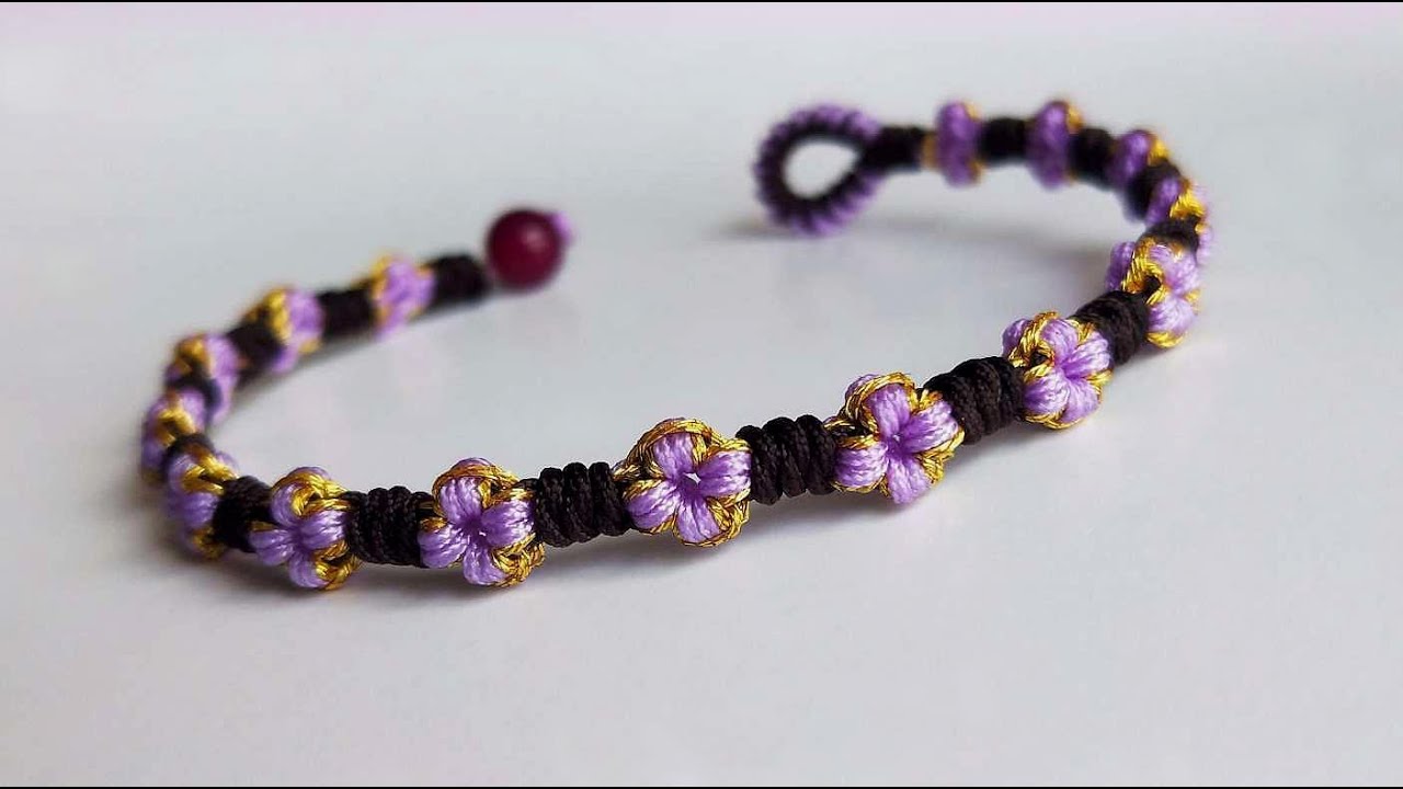 Handmade rope jewelry, DIY Chinese knot peach blossom Bracelet Tutorial