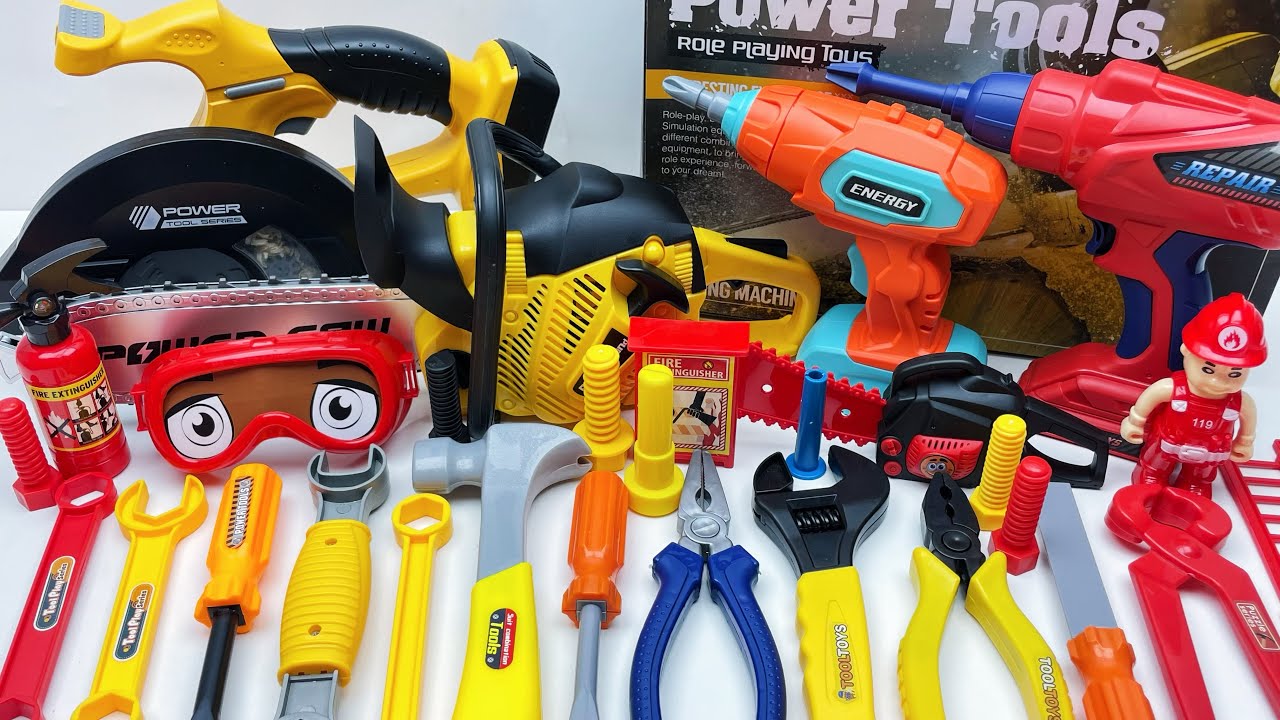 12 Minutes Unboxing, Building Toys,Electric Saw, Hammer, power tools Screw Machine ASMR Toy Reviews