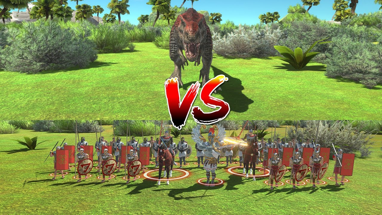 T-REX VS ANCIENT HUMANS | Animal Revolt Battle Simulator