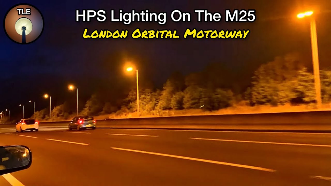Remaining HPS Lighting On The M25 London Orbital Motorway
