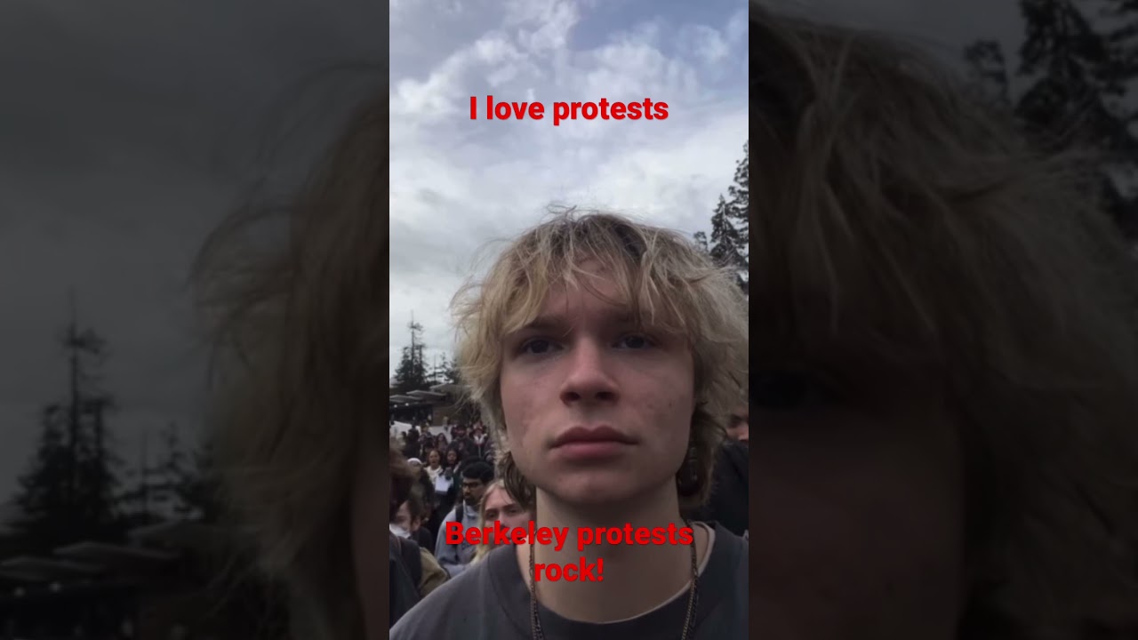 I&rsquo;m losing my mind at this protest!!😝😝😜#shorts #berkeley #protest #subscribetomychannel #fun