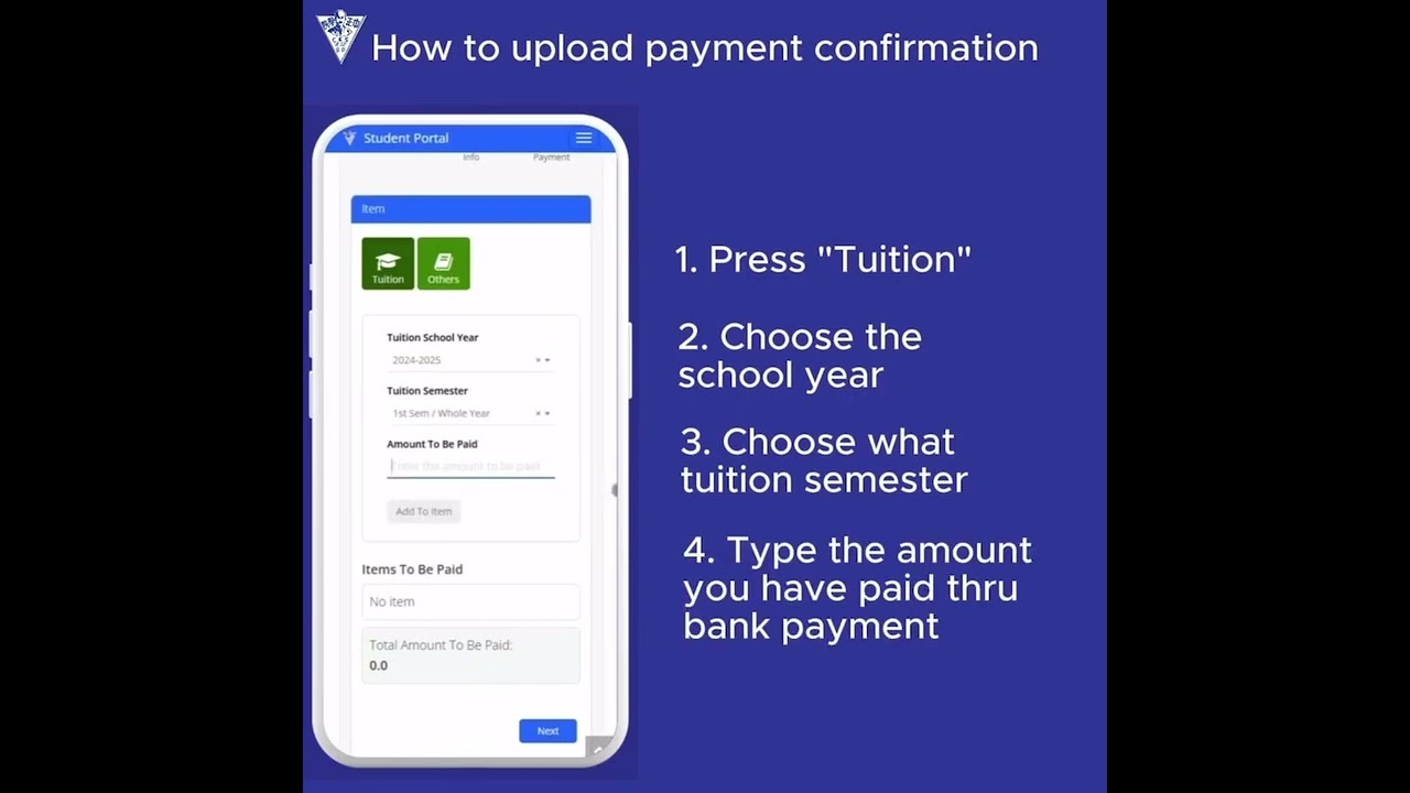 Student Portal Tutorial: How to upload payment confirmation
