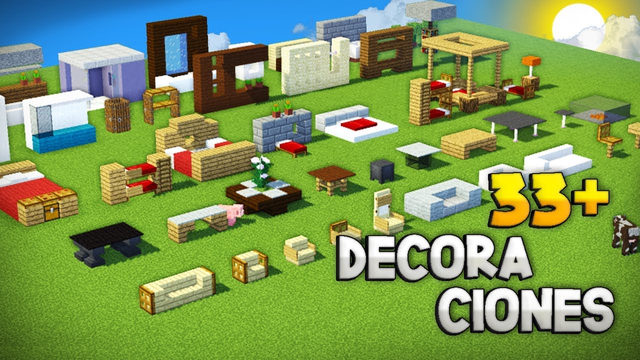 MINECRAFT: COMO HACER + DE 33 DECORACIONES PARA TU CASA! | IDEAS DE DECORACI&Oacute;N PARA TU CASA