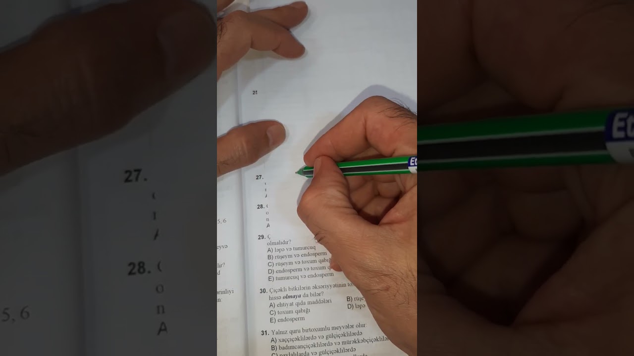 Biologiya. Test toplusu 2023. Toxum. Meyvə. Meyvə və toxumların yayılması. 055 246 10 82.