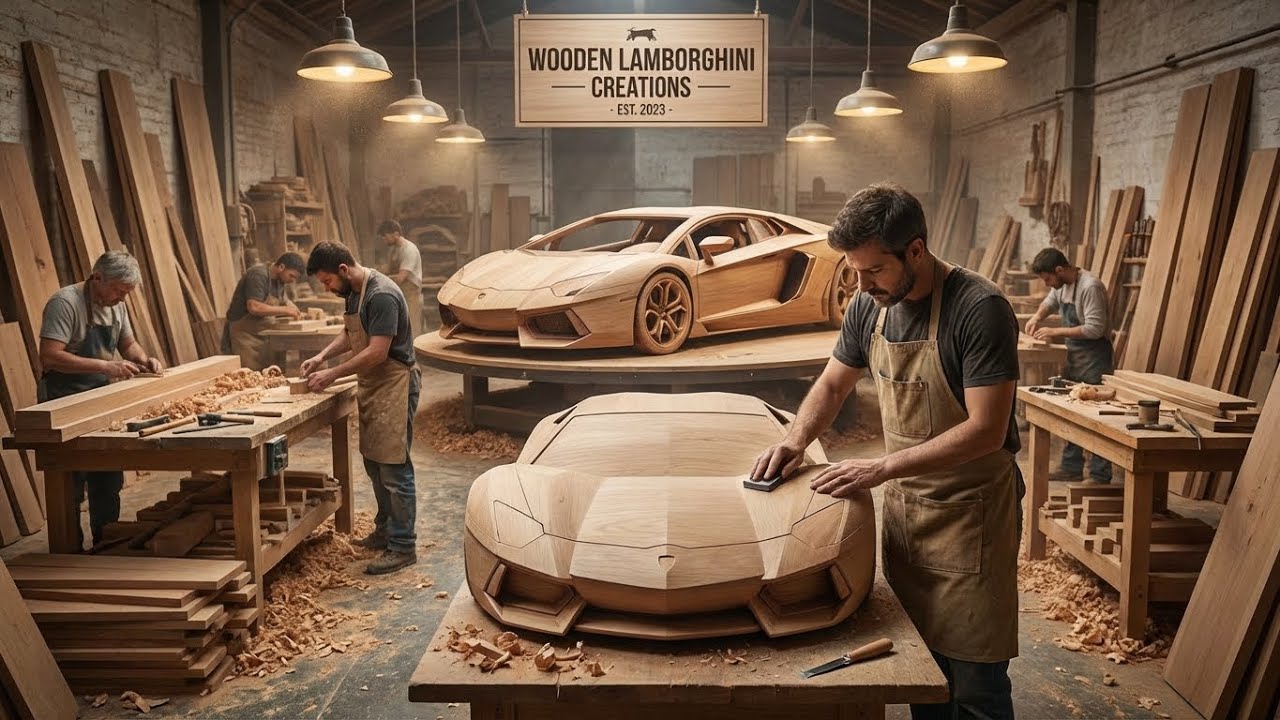 Inside the Wood Factory: Witnessing Wooden Lamborghini Cars Come to Life!