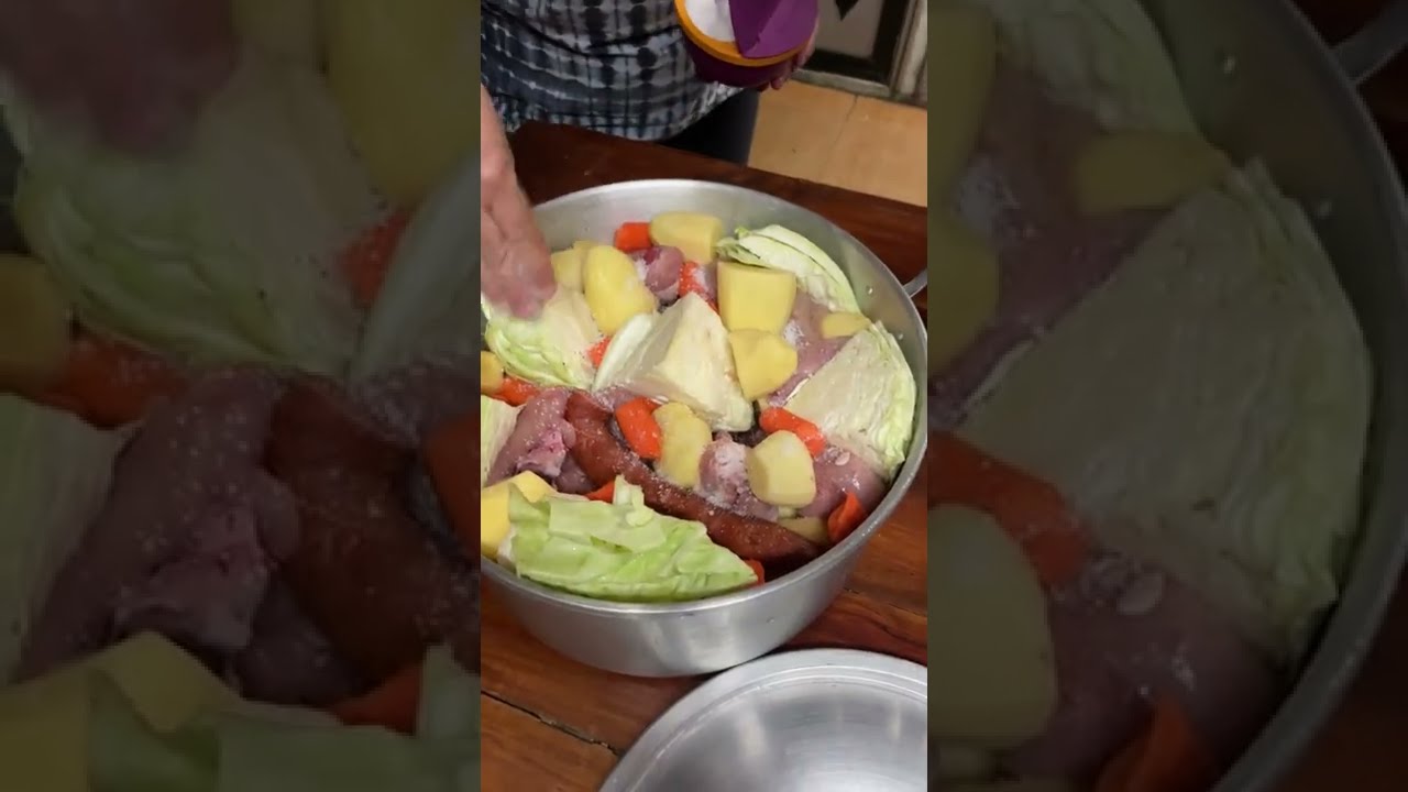 Cooking Cozido (Boiled dinner) in Volcanic steam