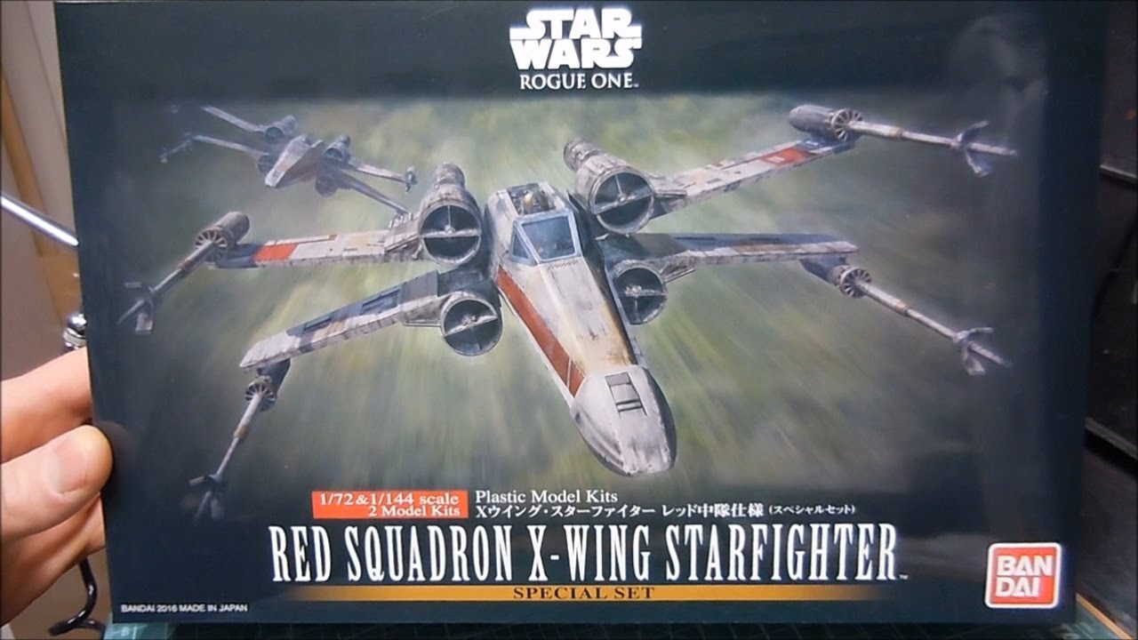 Bandai 1:72 X-Wing Red Squadron Red Leader and Red 5 plastic model comparison