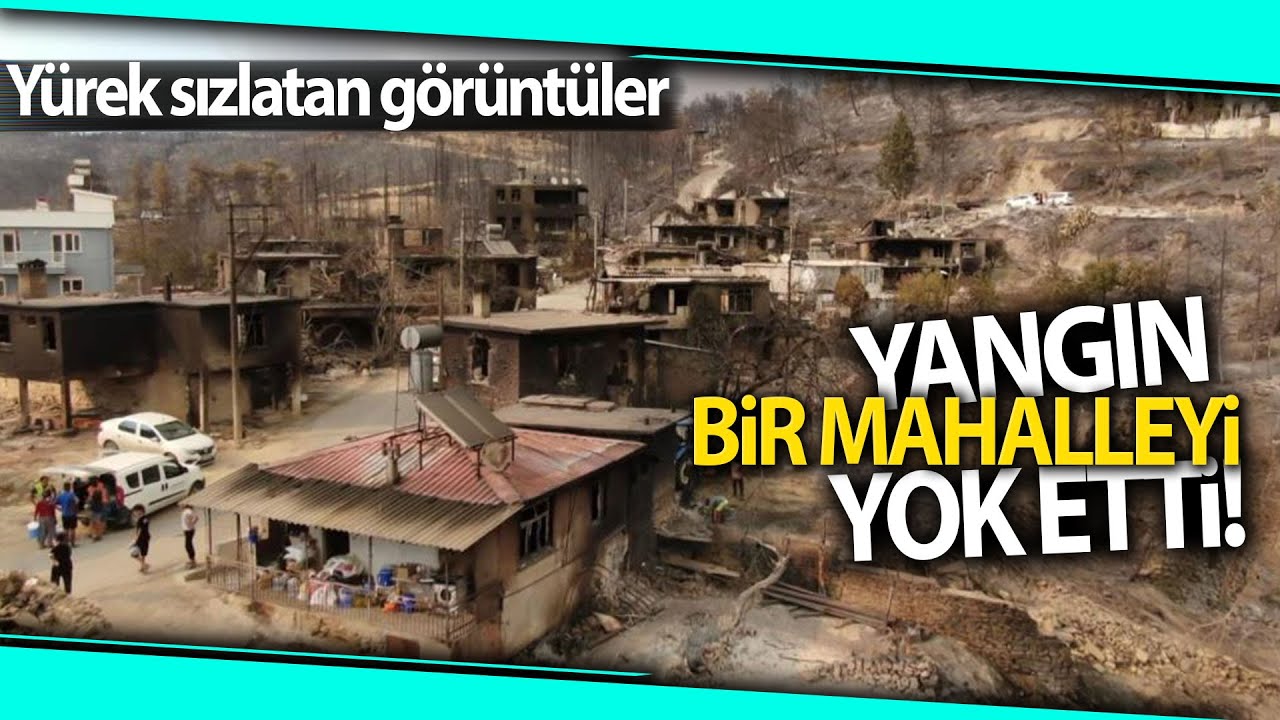 Yangında Yok Olan Kalemler Mahallesi, Havadan Görüntülendi