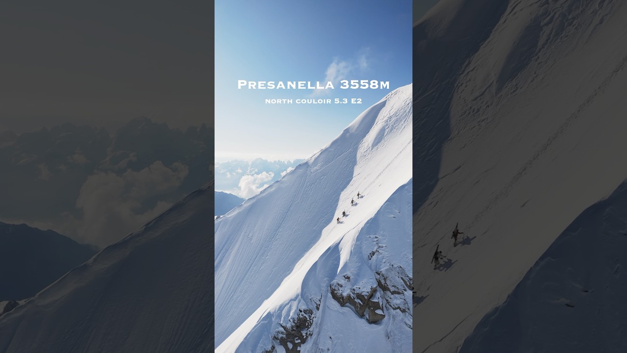 One of the last adventures of this past winter: Presanella North Couloir (Scivolo Nord, 5.3 E2).