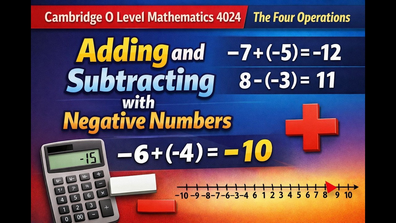 The Four Operations | Adding and Subtracting with negative numbers Concept and Example