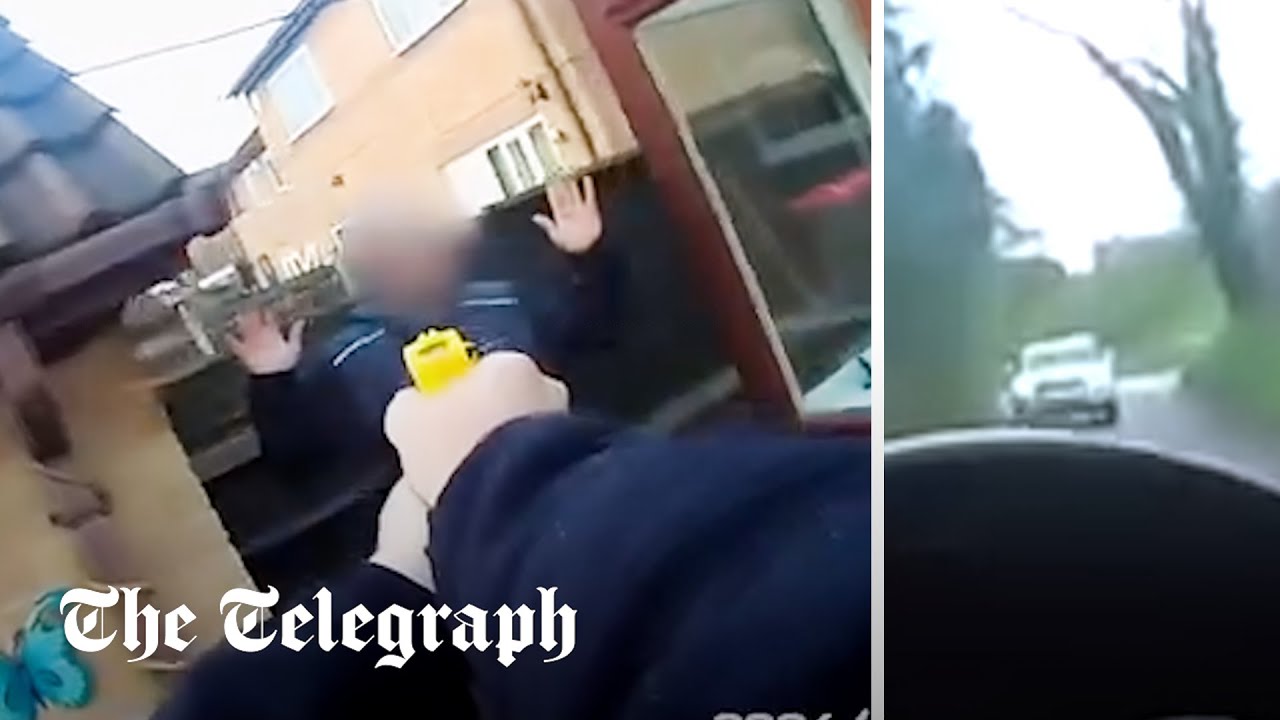 Полицейская погоня в Ротереме: электрошокер, преследование на велосипеде и автомобиль, двигающийс...