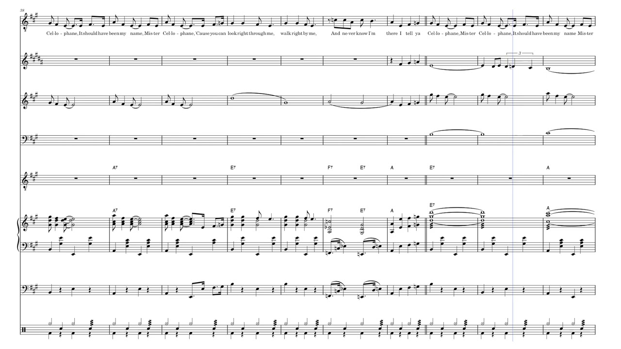 Mister Cellophane - Original Key by John Kander & Fred Ebb