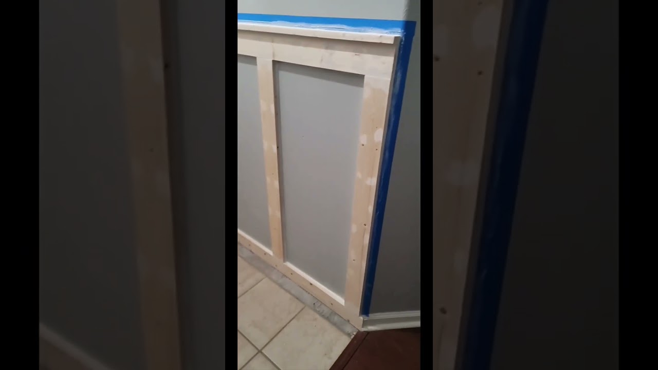 Foyer Remodel with New Door and Wainscoting!! #shorts #diy #homeimprovement #