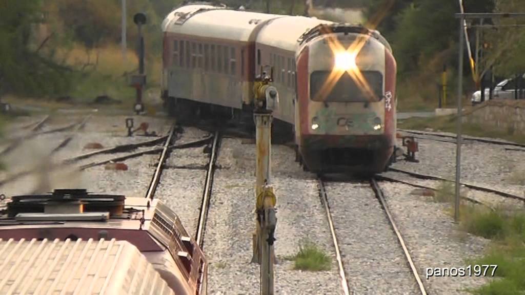 TRAIN CROSSING AT DRAMAS RAILWAY STATION - MACEDONIA GR